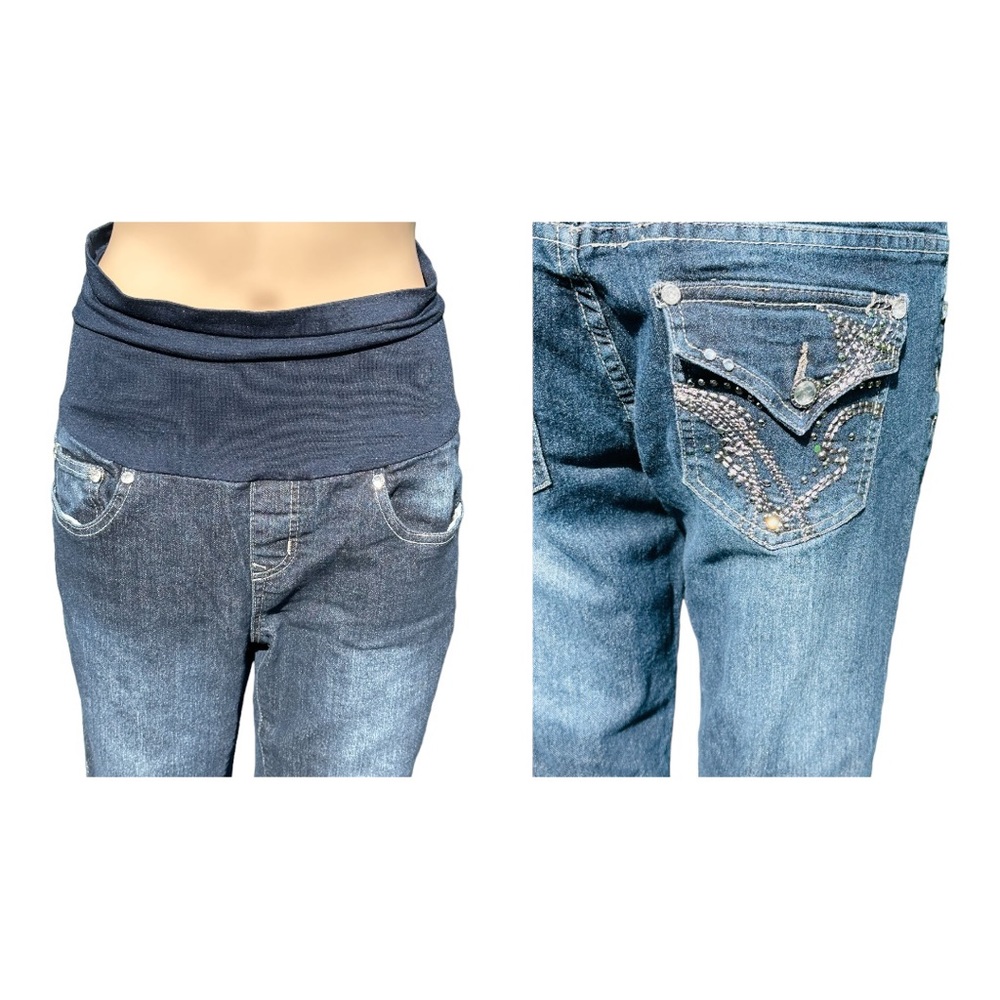 Maternity jeans with sparkle Sz m Pretty & comfy even if you are not pregnant:)